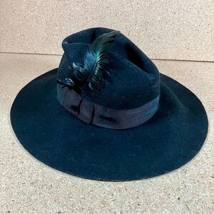 San Diego Hat Company Women's 100% Wool Floppy Fedora Black  4" Brim O/S